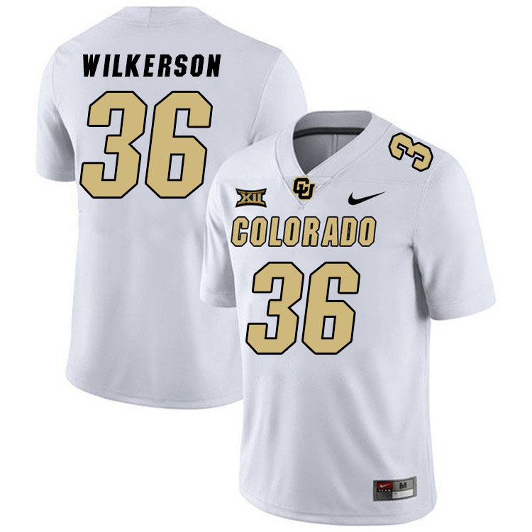 Colorado Buffaloes #36 Sy'veon Wilkerson Big 12 Conference College Football Jerseys Stitched Sale-White